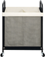 Black and Beige 100L Rolling Laundry Hamper with Steel Frame