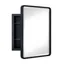 Black Metal Recessed Bathroom Medicine Cabinet with Mirror