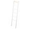 White Steel Leaning Ladder Rack with Wooden Accent