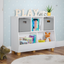 35" White Kids Toy Organizer with Cubbies and Compartments