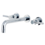 Polished Chrome Modern Double Handle Wall Mount Tub Faucet