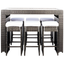 Hutton 7-Piece Gray Brown and White Outdoor Dining Set