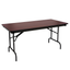 Mahogany Wood Laminate Rectangular Folding Table with Steel Legs