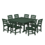 Green 8-Person Farmhouse Trestle Dining Set