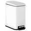 White Stainless Steel Rectangular Pedal Trash Can for Kids