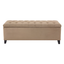 Sand Tufted Top Birch Storage Bench with Graduated Legs