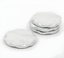 White Marble Coasters with Silver Accents, Set of 4