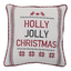 18''x18'' Red and White Embroidered Christmas Throw Pillow