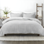 Gray Striped King Microfiber 3-Piece Duvet Cover Set