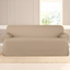 Khaki Heavyweight Cotton Duck T-Cushion Sofa Slipcover