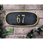 Black and Gold Oval Metal Address Wall Plaque