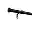 Matte Black Adjustable Indoor/Outdoor Curtain Rod with Button Finials