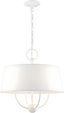 White Glass Drum 4-Light Indoor/Outdoor Chandelier