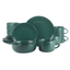 Wazee Matte Green Ceramic 16-Piece Dinnerware Set, Service for 4