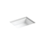 White Ceramic Rectangular Undermount Bathroom Sink