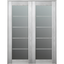 Vona 48"x 80" Light Gray Composite French Door with Frosted Glass