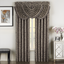 Astoria Brown Damask Waterfall Valance with Rod Pocket