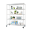 Versatile Chrome 5-Tier Adjustable Wire Shelving Unit with Wheels, 60x24x72