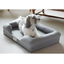 Small Gray Orthopedic Waterproof Pet Bed with Memory Foam