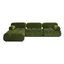 Olive Green Velvet Tufted 4-Piece Modular Sectional Sofa