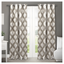 Taupe and White Medallion Blackout Thermal Curtain Panels, 52x84, Set of 2