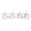 Homestead Chrome 4-Light Vanity with Frosted Alabaster Glass