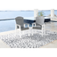 Transitional Gray HDPE Slatted Outdoor Dining Armchair