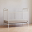 White Iron Toddler Convertible Crib with Vintage Design