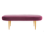 Transitional Plum Velvet Oval Bench with Retro Gold Legs