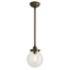 Classic Globe Aged Brass Outdoor Pendant with Clear Glass Shade