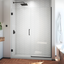 Unidoor Plus 60" Frameless Hinged Shower Door in Satin Black