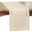 Beige Polyester Laser-Cut Hemstitch Table Runner