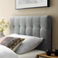 Gray Twin Upholstered Tufted Fabric Headboard