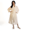 Ivory Mid-Calf Turkish Cotton Terry Cloth Bathrobe with Pockets