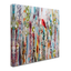 Colorful Abstract Outdoor Canvas with Red Bird, 15x20