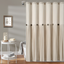 Dark Linen Cotton Shower Curtain with Button Details, 72" x 72"