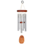 16" Silver Aluminum and Cherry Wood Wind Chime