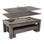 Gray Wood 3-in-1 Billiards, Table Tennis, and Dining Table