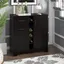 Black Oak Laminated Particle Board Bar Cabinet with Shelves