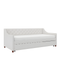 Ivory Linen Twin Daybed with Trundle and Tufted Upholstery