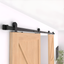 Matte Black 120-in Top Mount Double Barn Door Hardware Kit