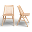 Natural Rubberwood Slat Back Side Chair Set