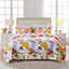 Multicolor Floral Cotton Twin Quilt and Sham Set