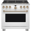 Matte White 36" Dual-Fuel Smart Range with Griddle