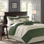 Green and Beige Queen Microfiber Comforter Set