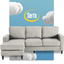 Ash Light Gray Microfiber Reversible Sectional Sofa with Square Arms