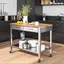 48'' Stainless Steel Kitchen Cart with Solid Wood Top