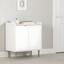 Pure White Freestanding Accent Cabinet with Adjustable Shelving