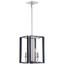 Champlin Navy and Polished Nickel 4-Light Pendant