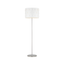 Polished Nickel 62" Floor Lamp with White Linen Shade